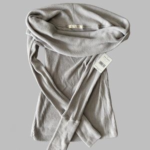 Free People Cloud Gray Asymmetrical Sweater